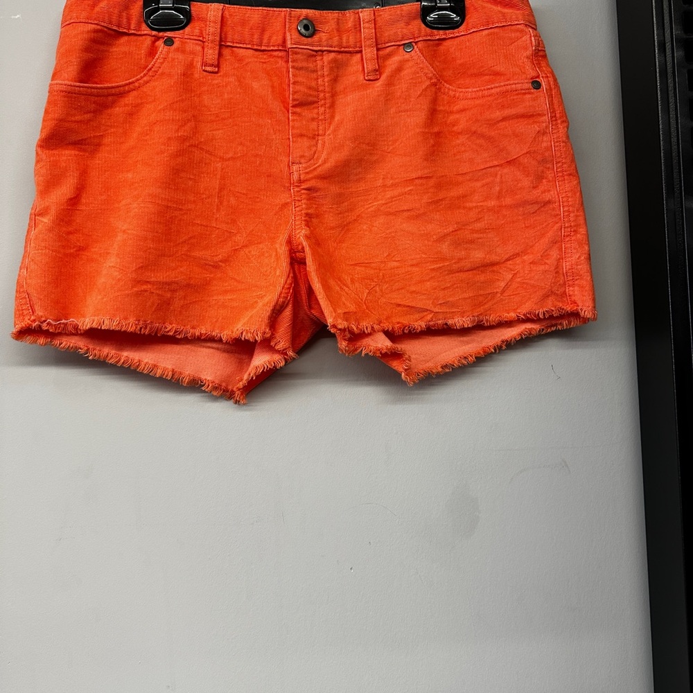 Carve Designs Orange Jean Shorts with Frayed Hem